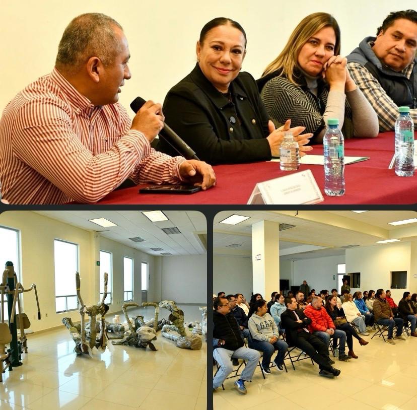 Representantes de Tiendas 3B donan al Gobierno de Tulancingo aparatos para gimnasio al aire libre