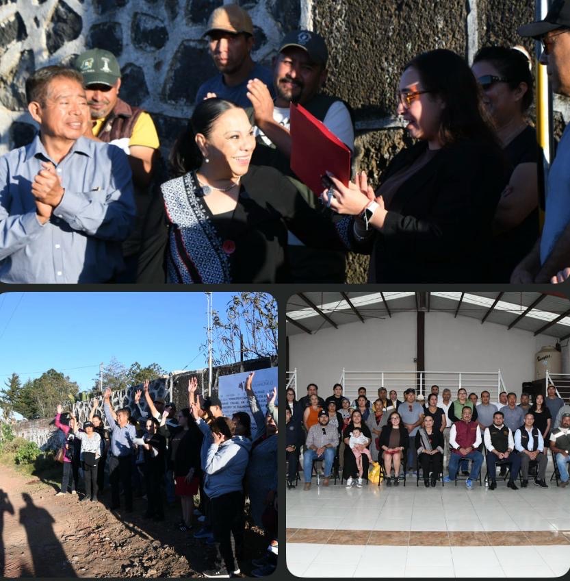 Lorena García verifica red de energía eléctrica concluida en Huajomulco