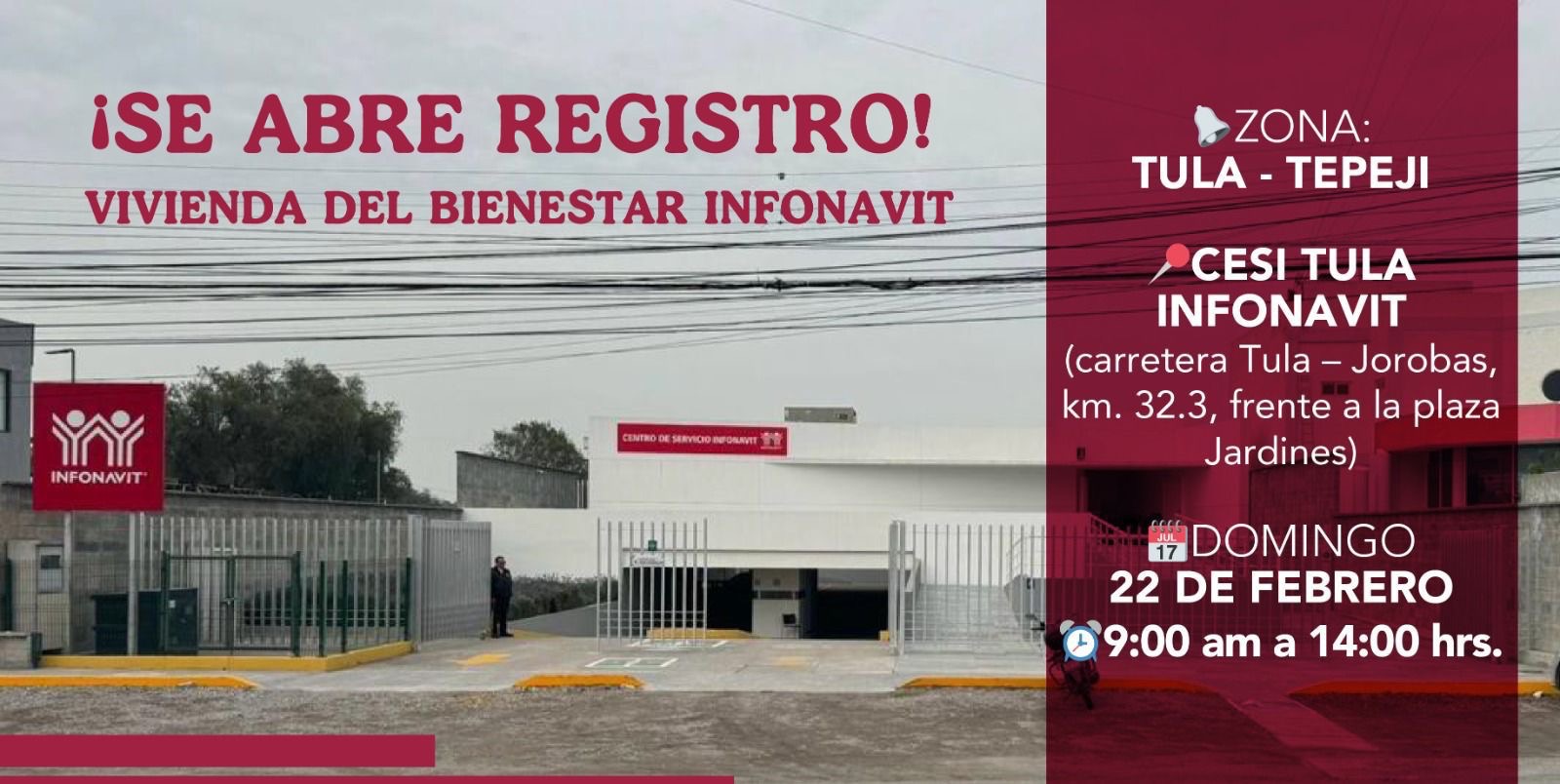 INFONAVIT ABRIRÁ REGISTRO PARA VIVIENDA DEL BIENESTAR EN LAREGIÓN TULA–TEPEJI