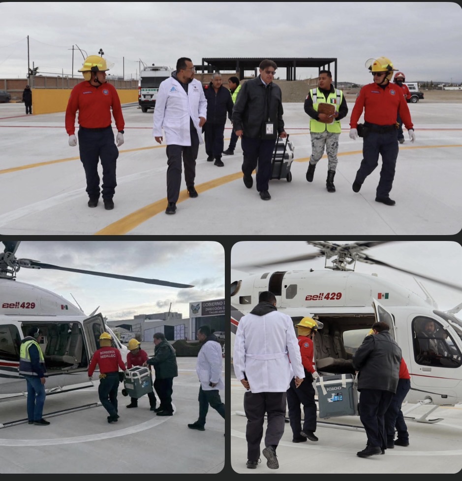Hidalgo concreta primer traslado aéreo de corazón; suman 405 órganos donados en el periodo 2022–2026