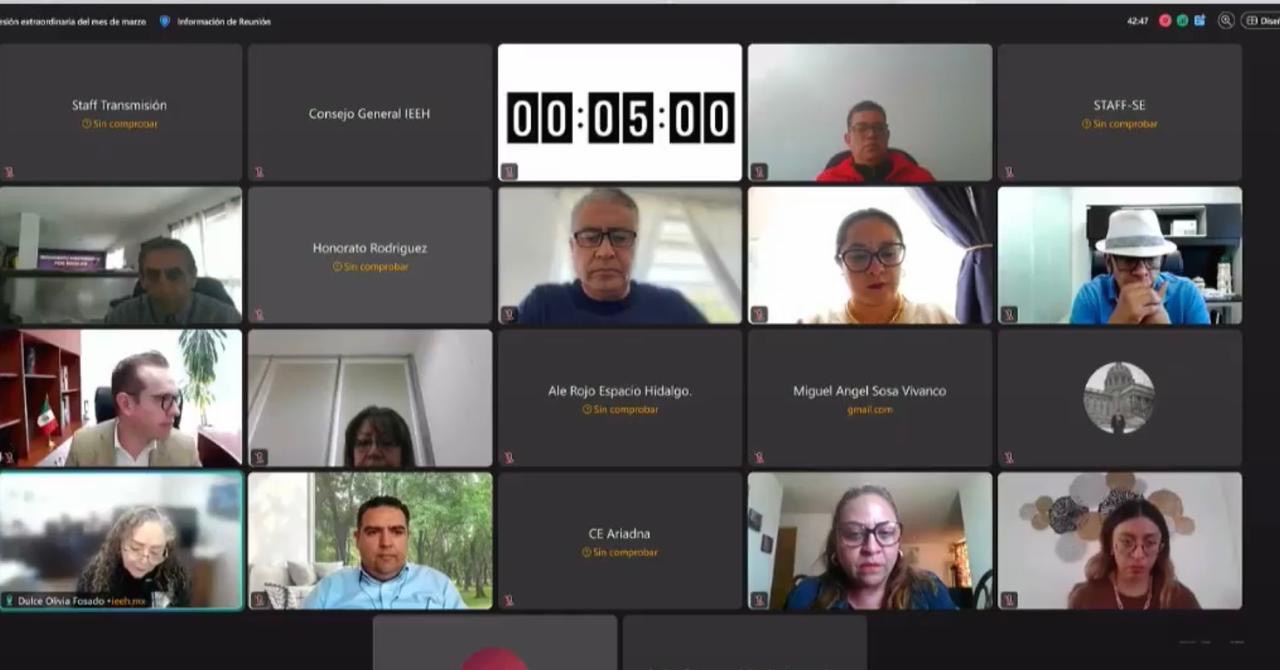 Avalan consejeros del IEEH adecuaciones presupuestales por reducción a su presupuesto para el ejercicio fiscal de este año