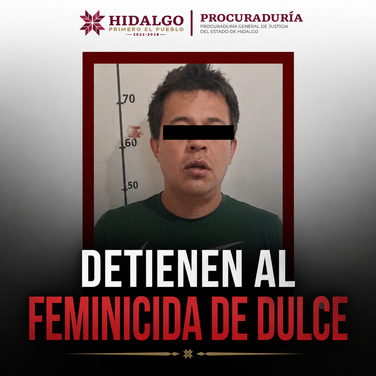 PGJEH investiga feminicidio en Actopan; presunto responsable permanece en prisión preventiva