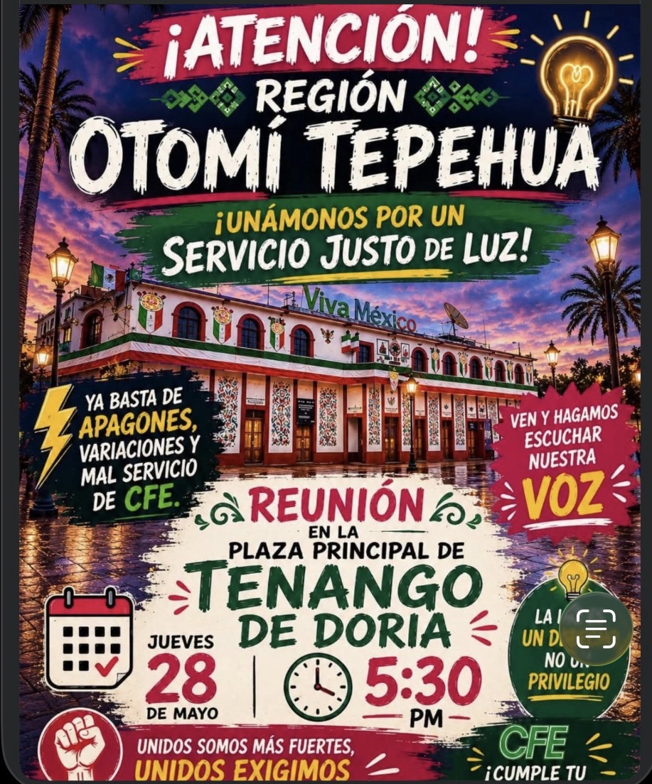 Lluvias, vientos y actividad humana forestal dejan sin energía eléctrica a la región de Tenango